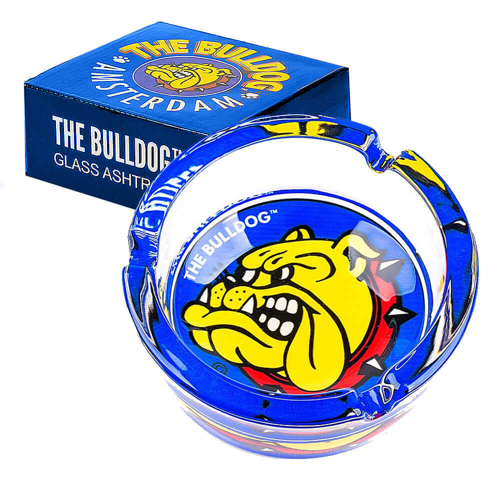 Bulldog Original Blauer Glasaschenbecher