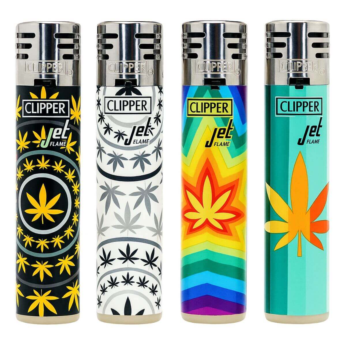 Clipper Jet Flame Feuerzeuge Posh Weeds (24 Stück/Display)