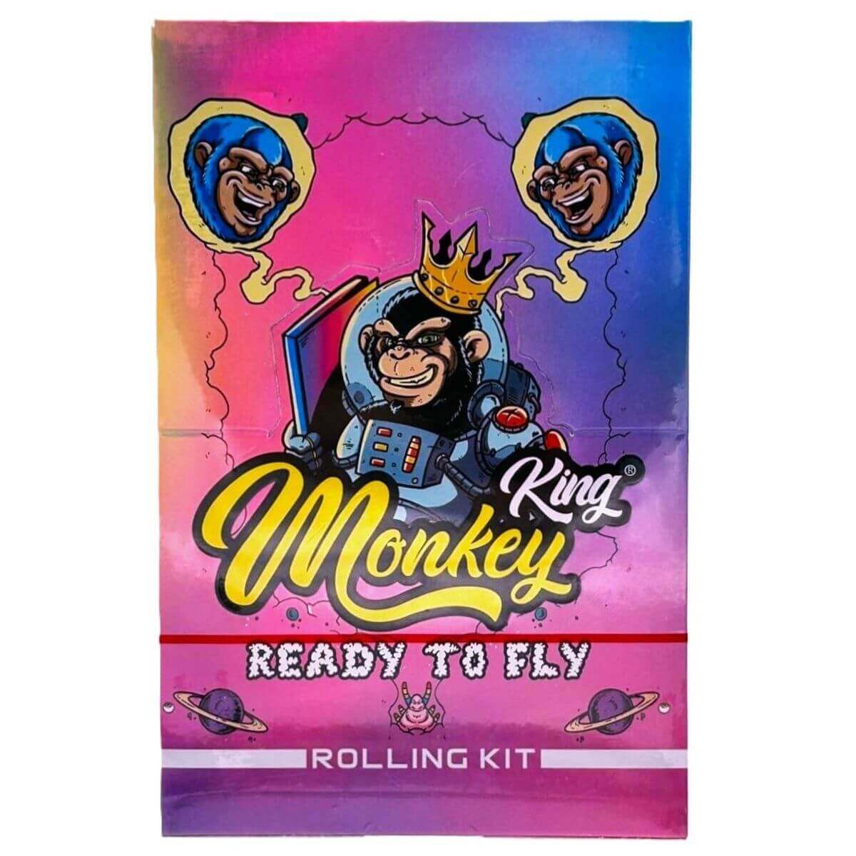 Monkey King Rolling Kit Holographic Unbleached Rolling Papers Ready To Fly King Size Slim with Tips (24pcs/display)