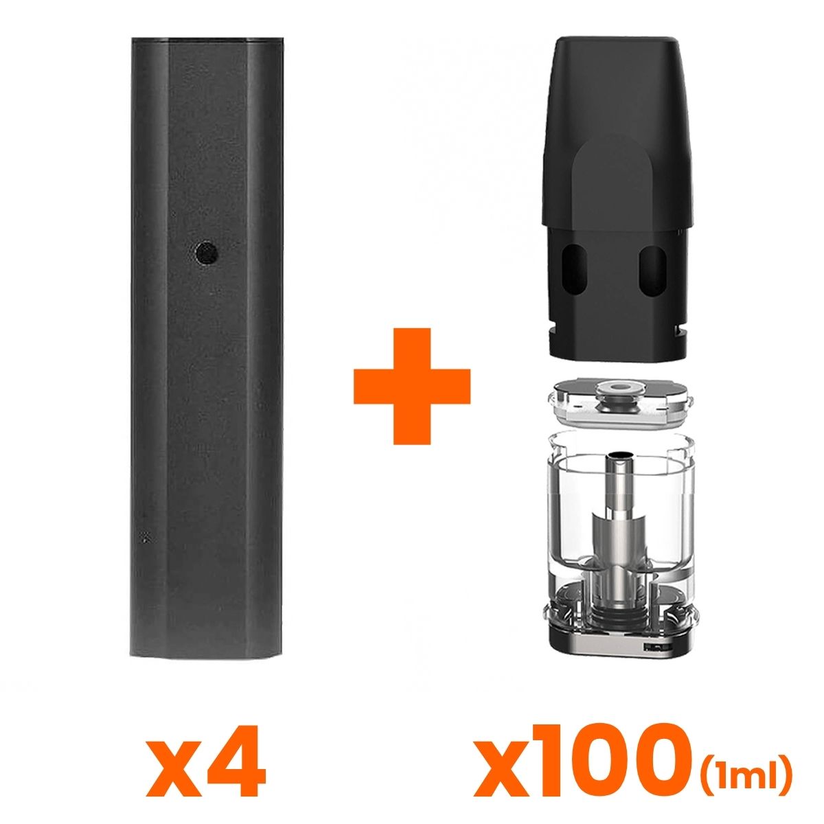 CCELL UNO POD Kleinpackung (4 Batterien + 100 Kartuschen à 1 ml)