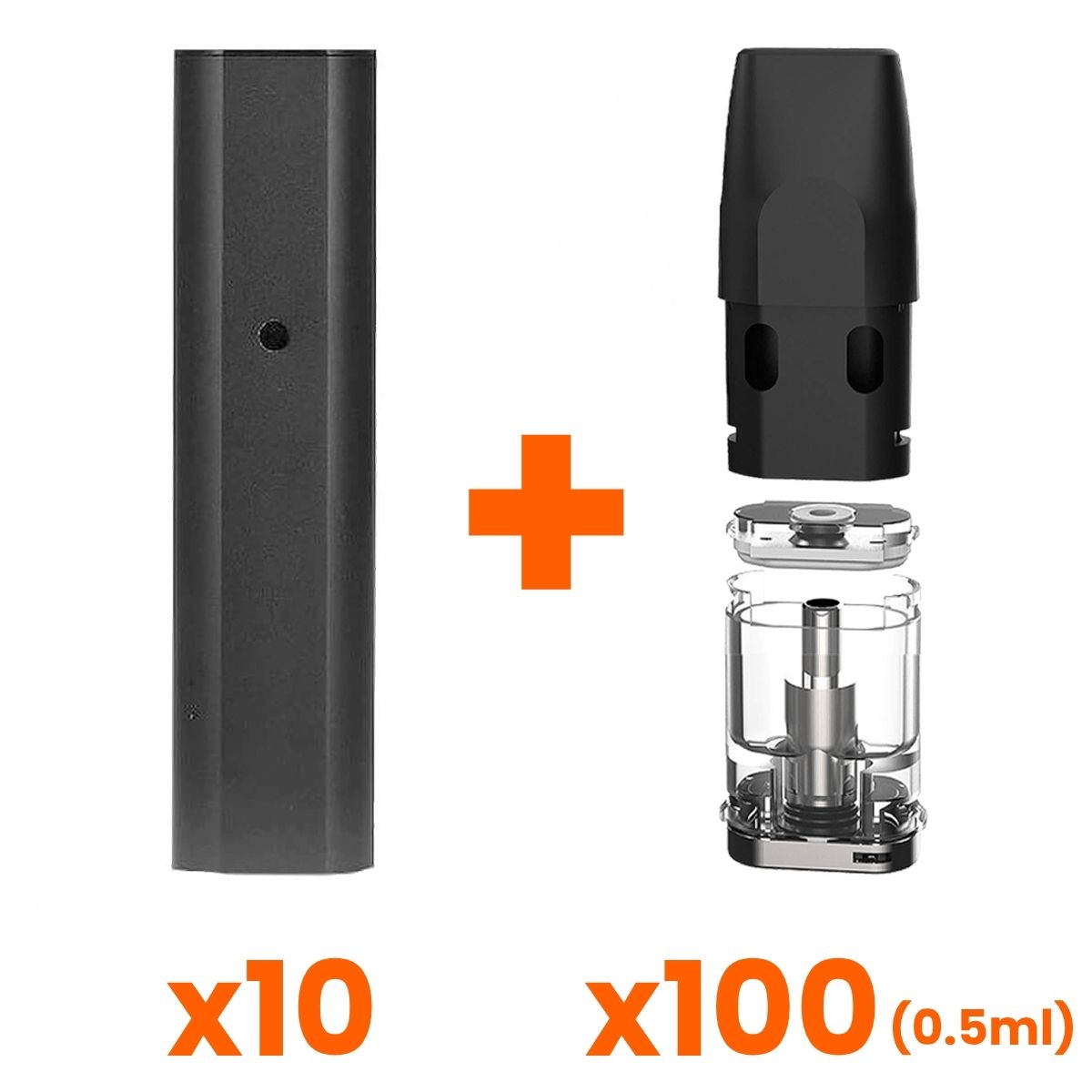 CCELL UNO POD Großpackung (10 Batterien + 100 Kartuschen 0,5 ml)