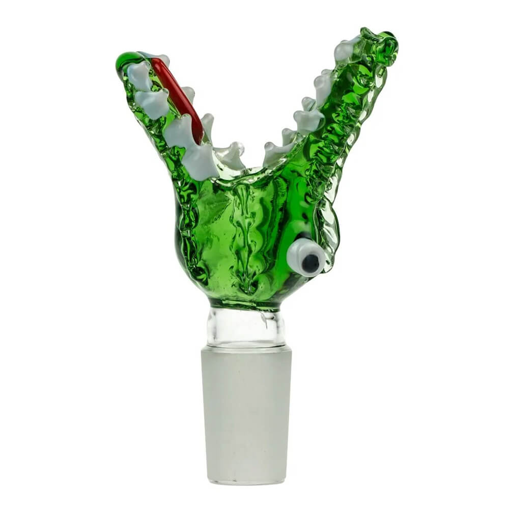 Krokodilgrüner Glas-Bongkopf, 18 mm