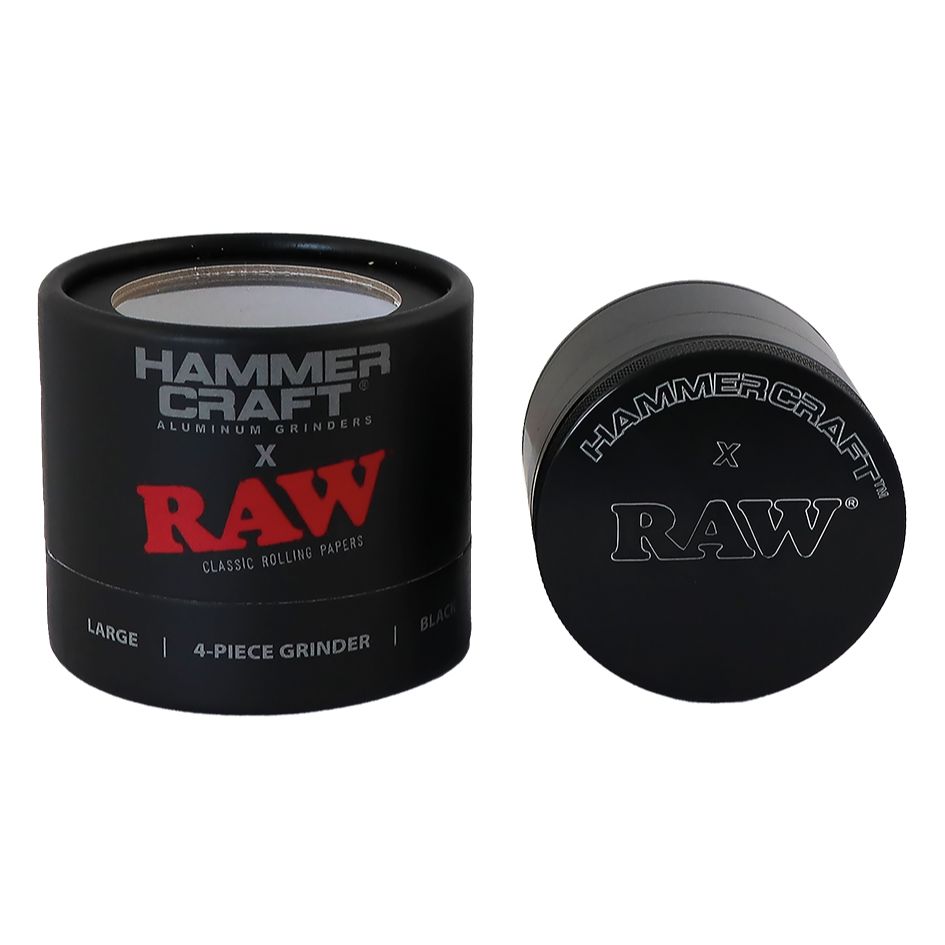 RAW Hammer Craft Großer Aluminium-Schleifer, schwarz, 4-teilig, 60 mm