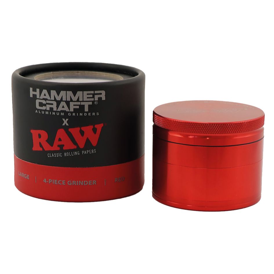 RAW Hammer Craft Großer Aluminium-Schleifer Rot 4-teilig 60 mm