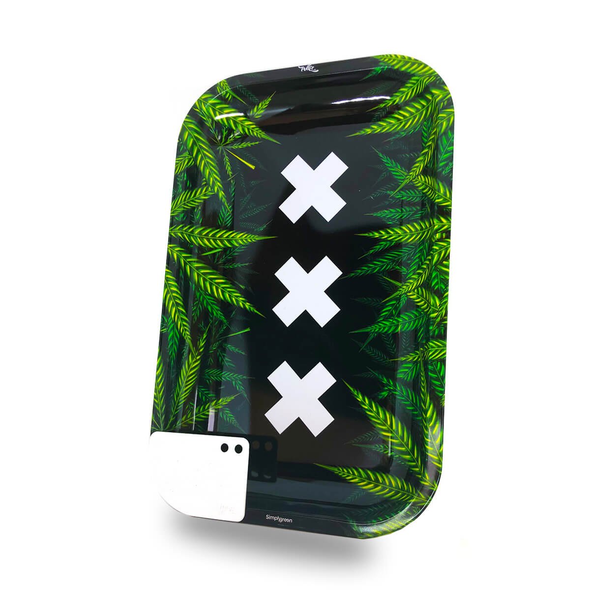 Best Buds XXX Amsterdam Großes Metall-Drehbrett mit magnetischer Grinderkarte