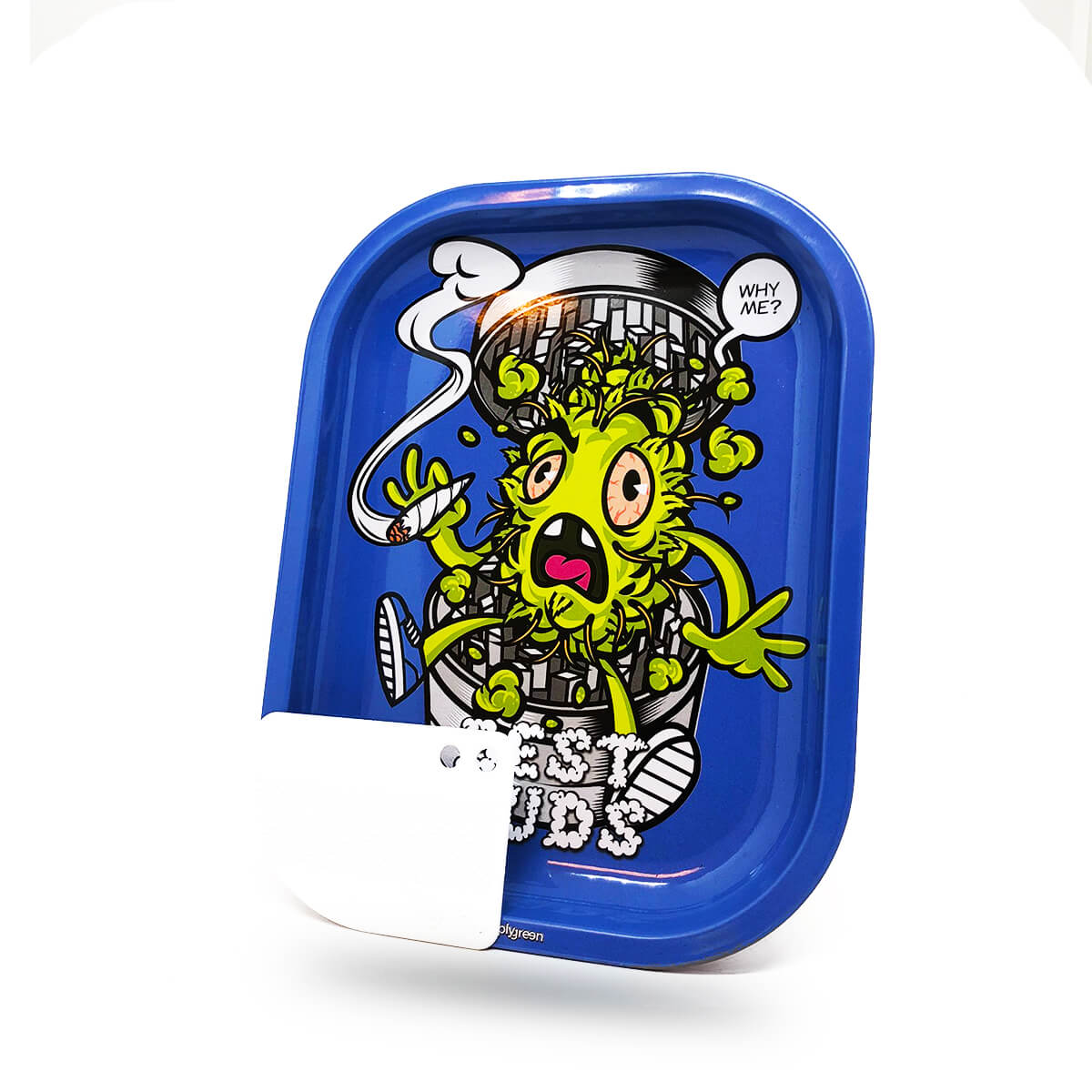 Best Buds Grind Me Kleines Metall-Drehtablett mit magnetischer Grinderkarte