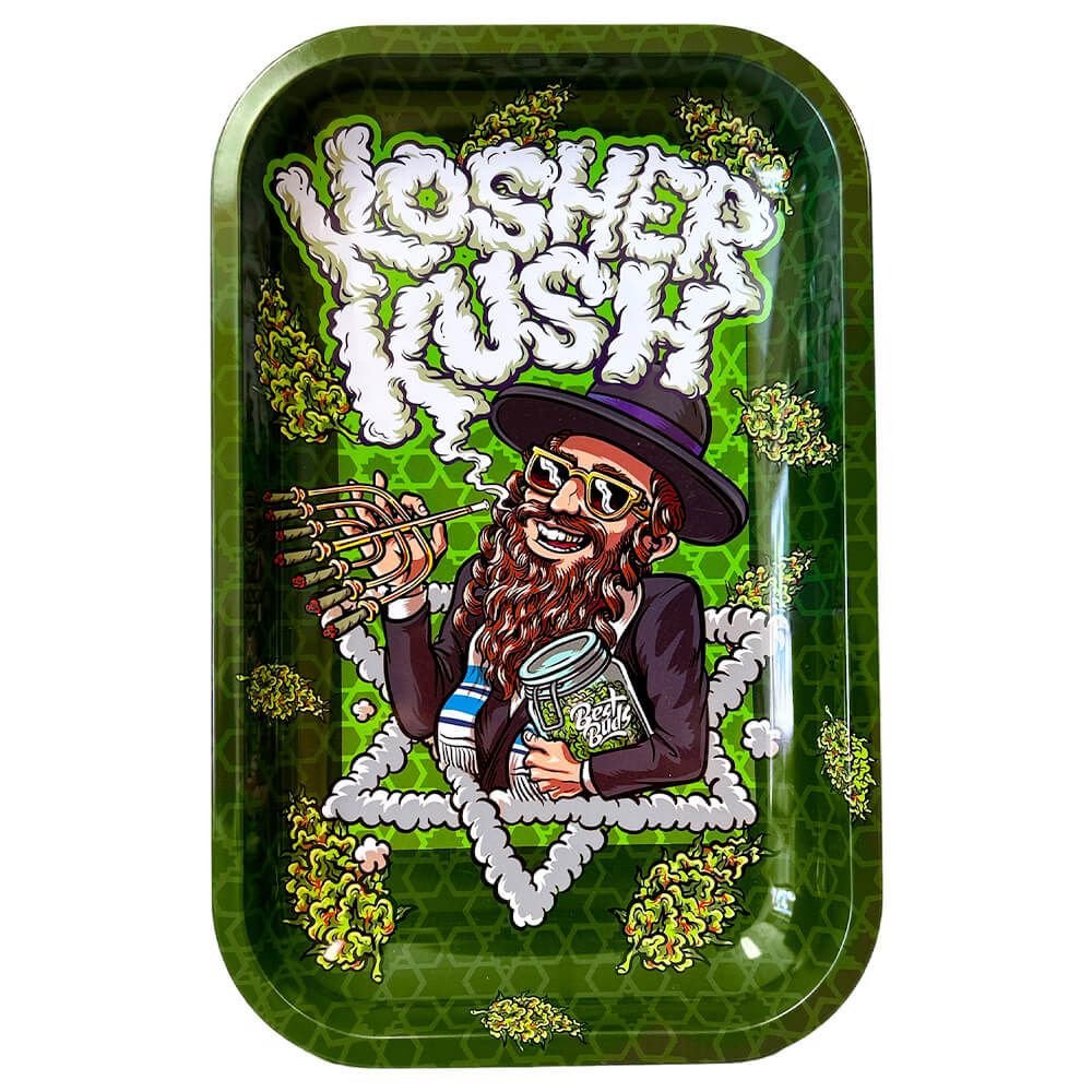 Best Buds Kosher Kush Metall-Drehunterlage, mittelgroß, 17 x 28 cm
