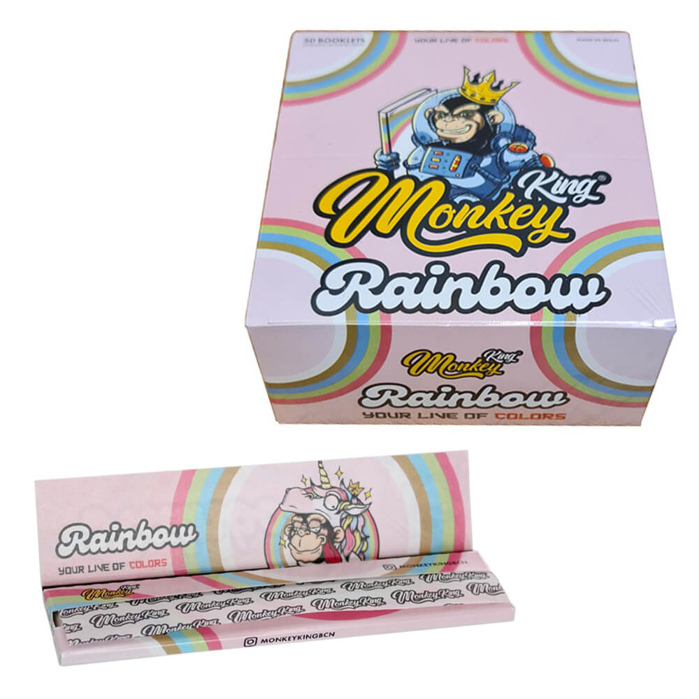 Monkey King Rainbow Ultrathin Unbleached Rolling Papers (50 Stück/Display)