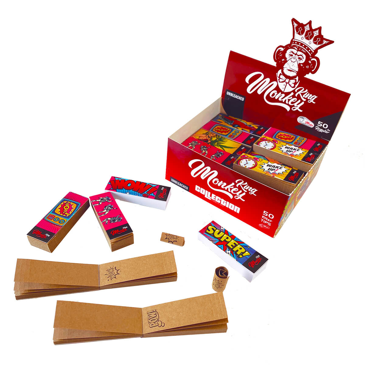 Monkey King Filterspitzen, ungebleicht (50 Stück/Display)