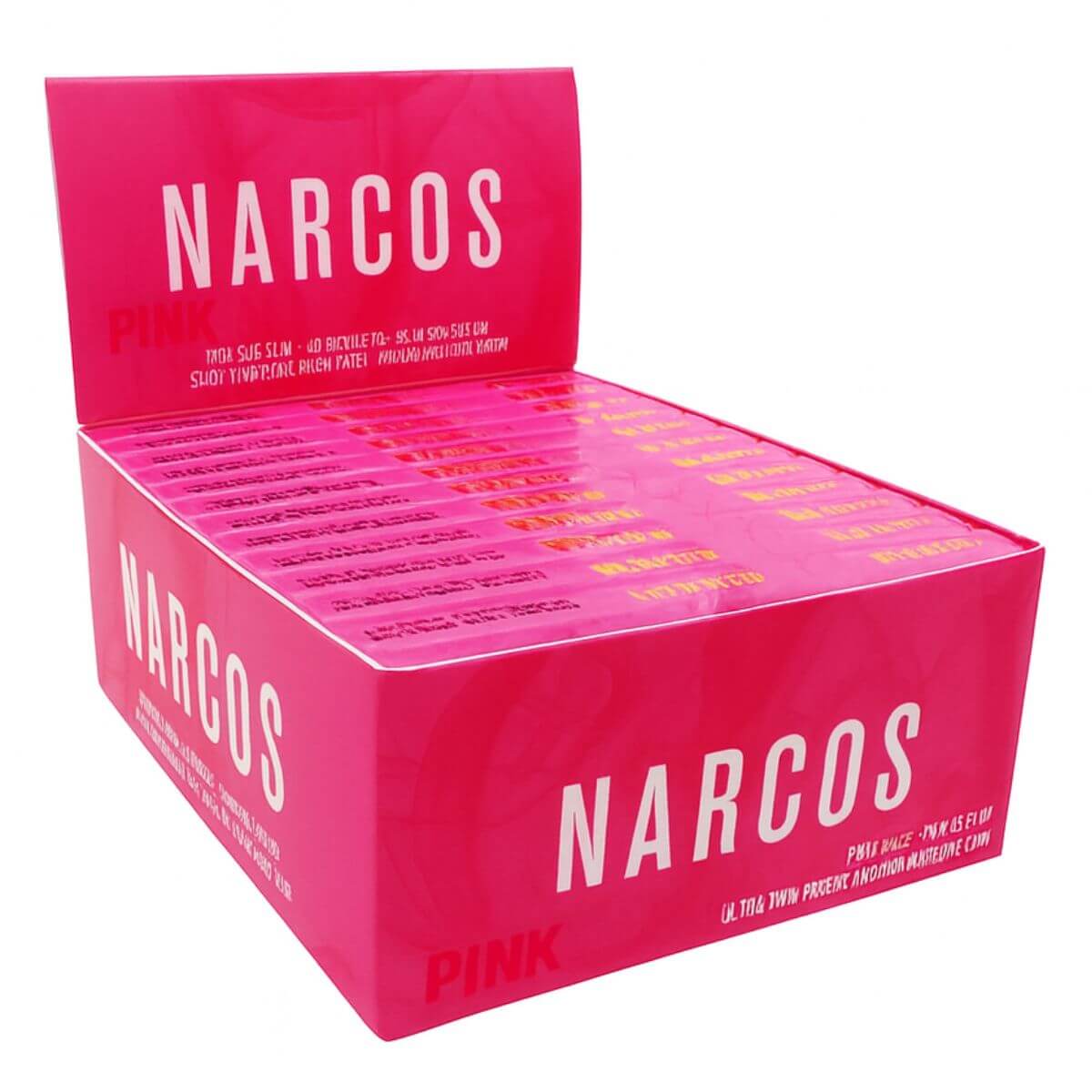 Narcos Pink Edition King Size Slim Rolling Papers + Tips (24 Stück/Display)