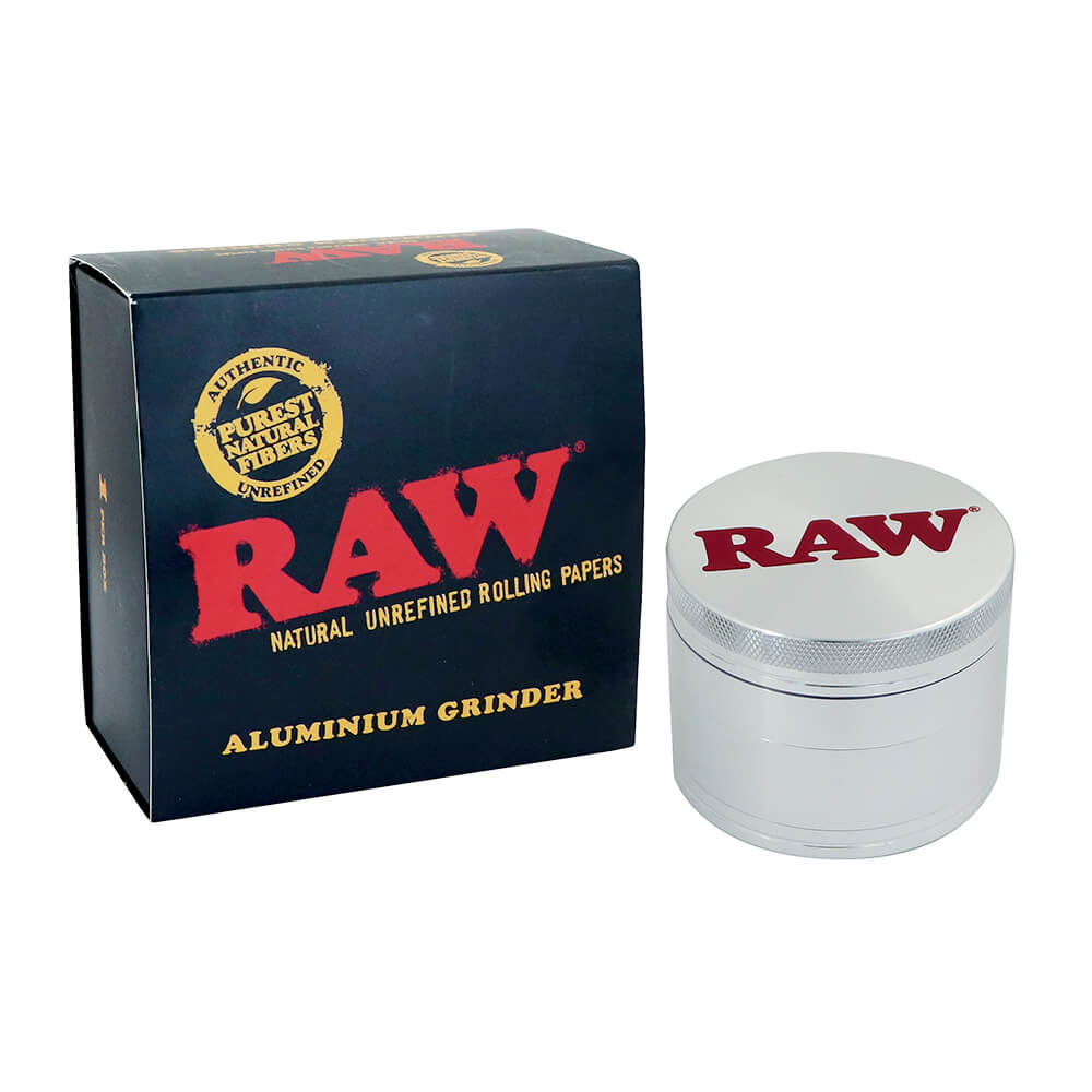 RAW Original Metall-Grinder mit Geschenkbox, 4-teilig, 55 mm
