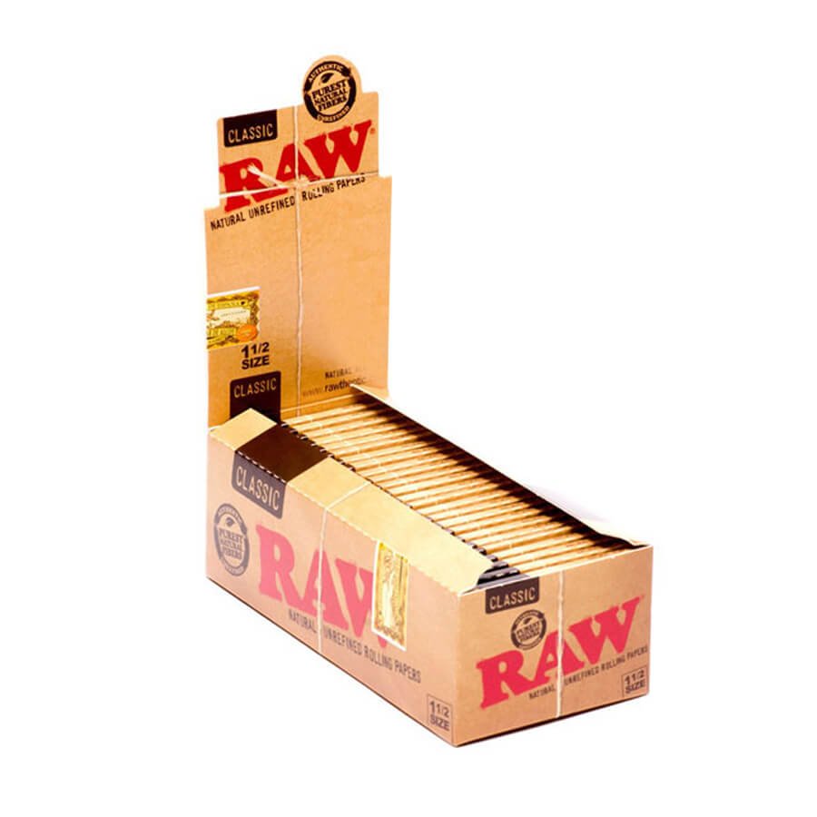 RAW Classic Zigarettenpapier 1 1/2 (25 Stück/Display)