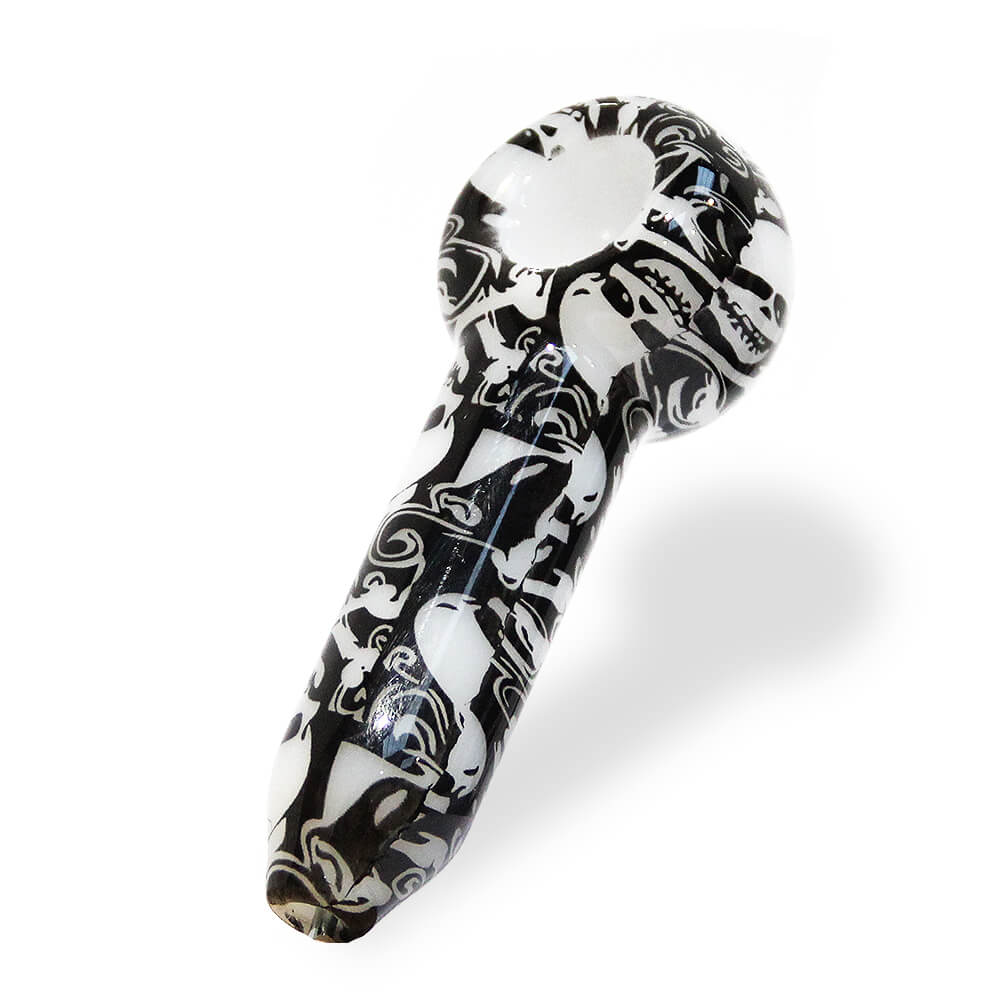 Schwarze Totenköpfe Geisterglaspfeife