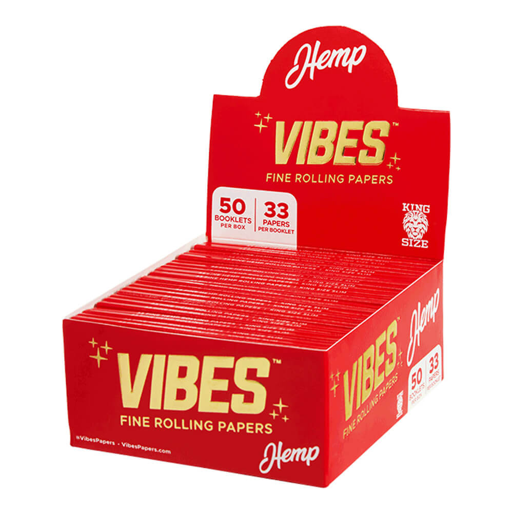 VIBES Rolling Papers King Size Slim Hemp (50 Stück/Display)