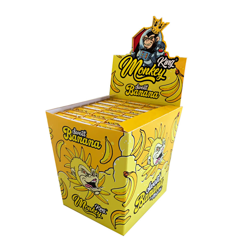 Monkey King Rolling Papers mit Filter Tips Sweet Banana (24 Stück/Display)