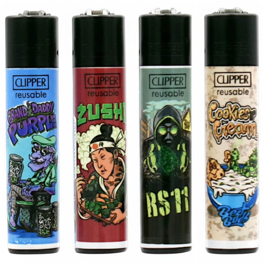 Clipper Classic Feuerzeuge Best Buds Kollektion (48 Stück/Display)