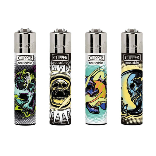 Clipper Feuerzeuge Classic Astro Skulls (24 Stück/Display)