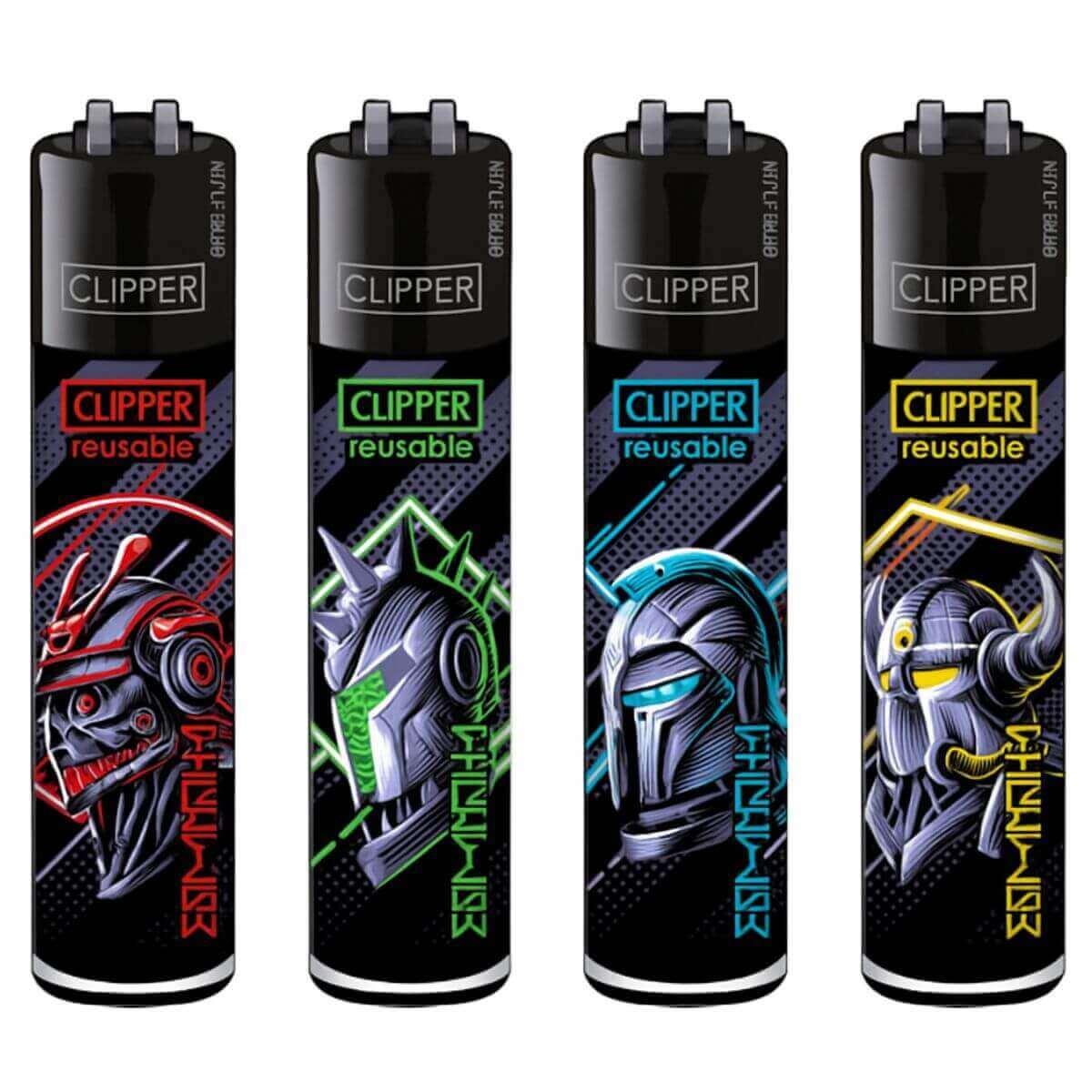 Clipper Feuerzeuge Classic Cyborg Warriors (48 Stück/Display)