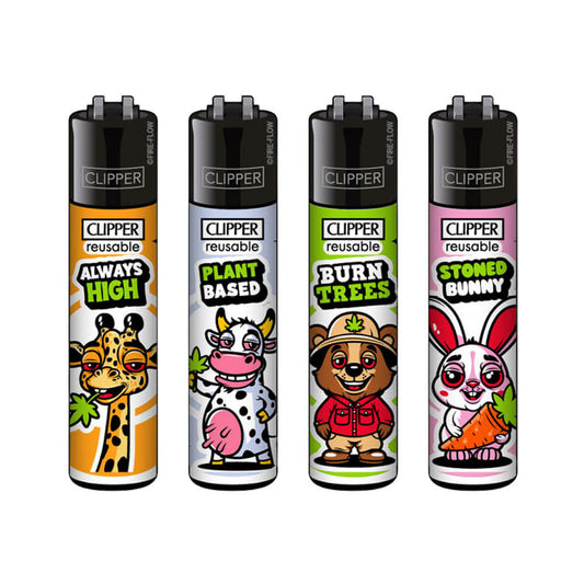 Clipper Feuerzeuge Classic Stoned Animals #2 (48 Stück/Display)