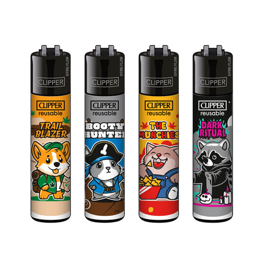 Clipper Feuerzeuge Classic Trip Buddies (48 Stück/Display)