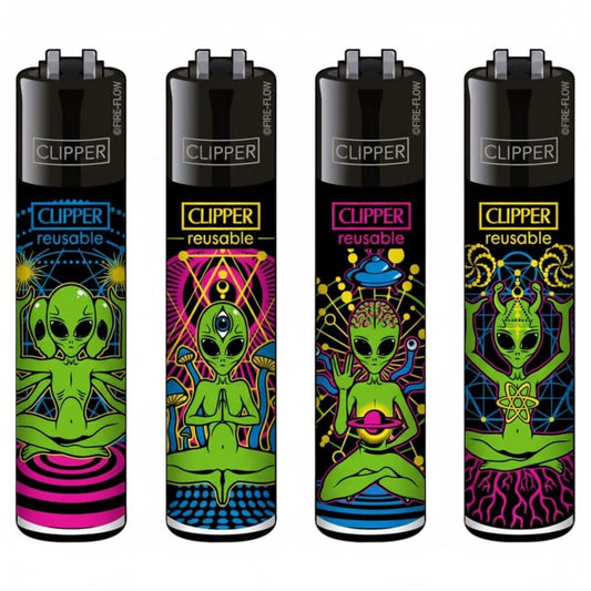 Clipper Feuerzeuge Classic Trippy Alien (48 Stück/Display)