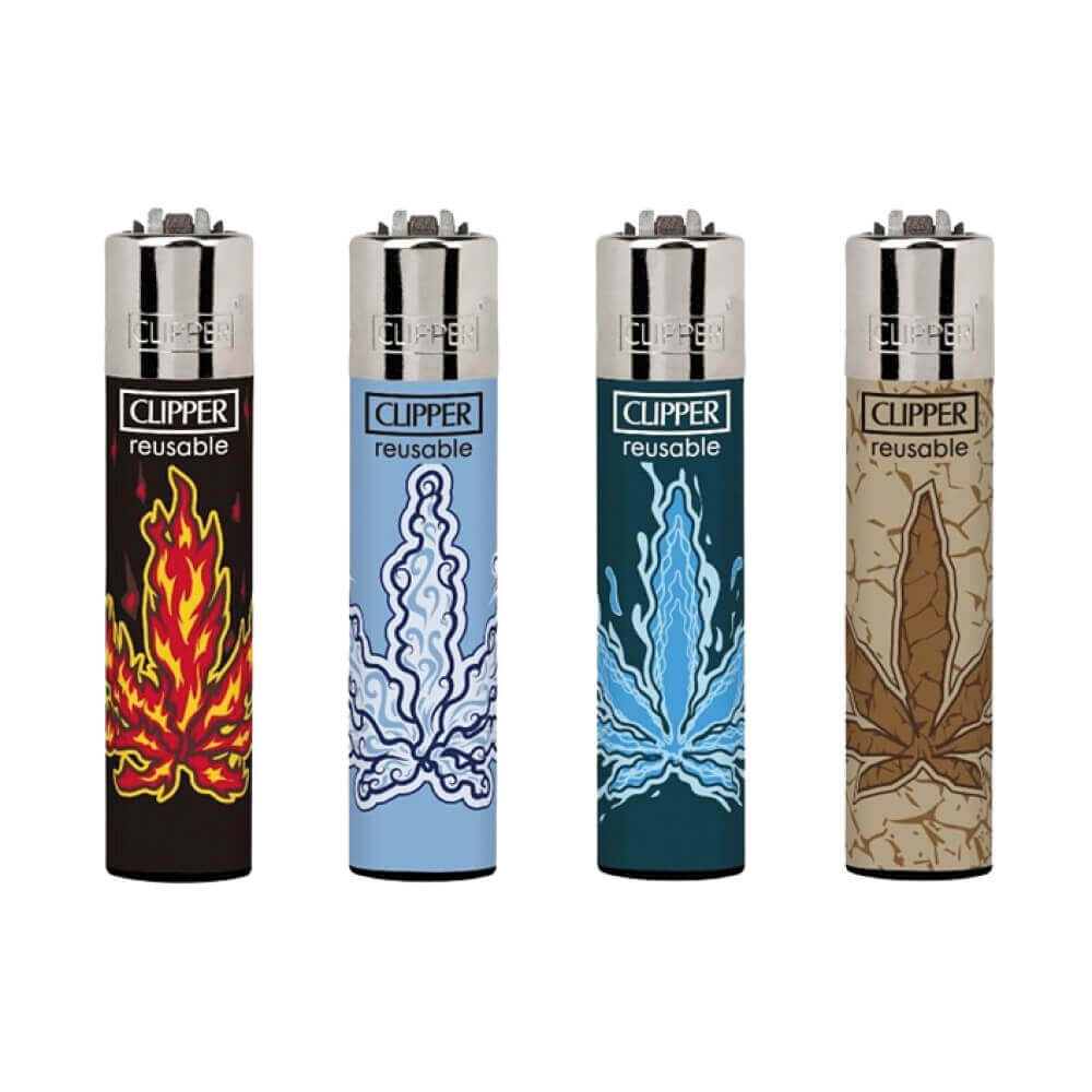 Clipper Feuerzeuge Classic Weed Elements (24 Stück/Display)