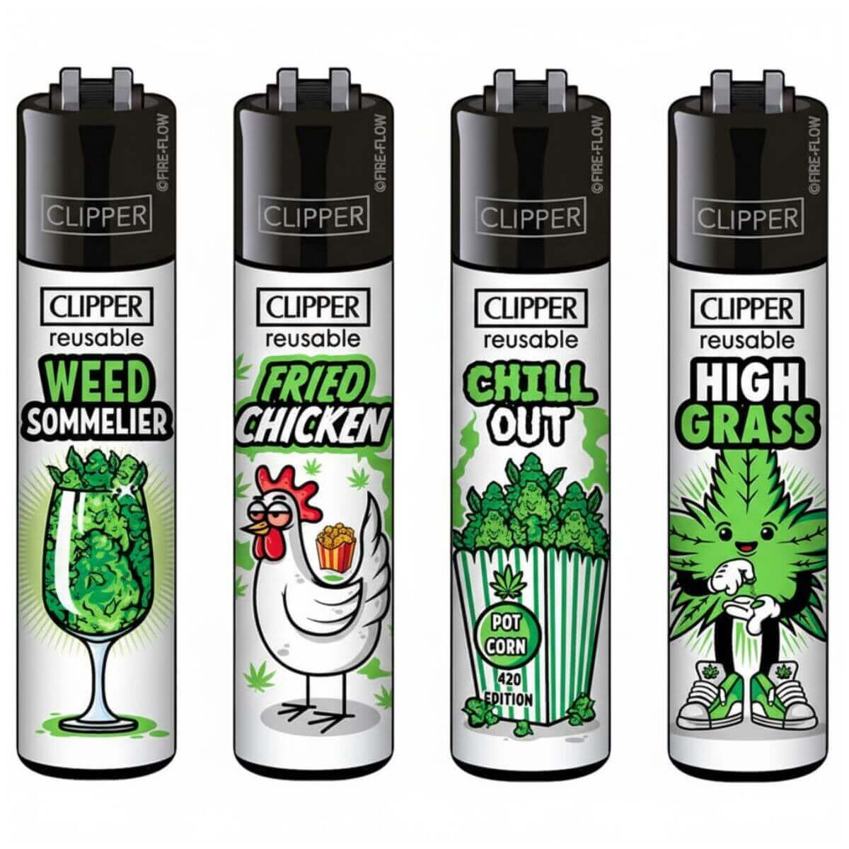 Clipper Feuerzeuge Klassischer Weed-Slogan Nr. 10 (48 Stück/Display)