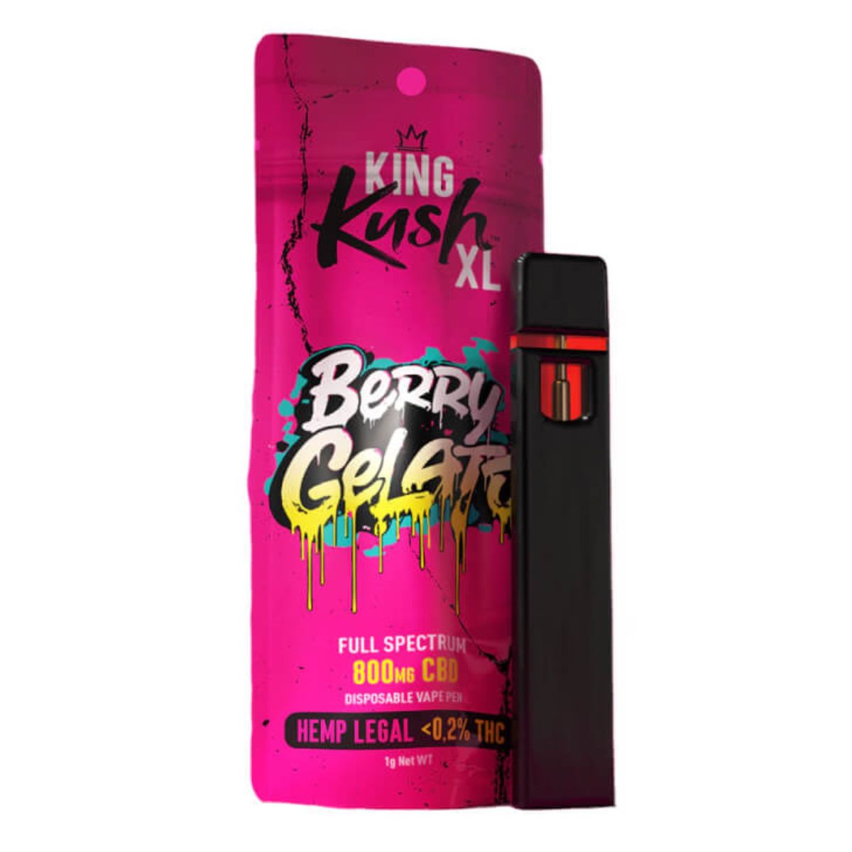 King Kush XL 800mg CBD Einweg-Vape-Pen 1ml (10 Stück/Display)