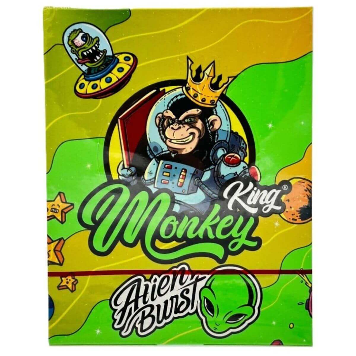Monkey King Ungebleichte Drehpapiere Alien Burst King Size Slim mit Tips (24 Stück/Display)