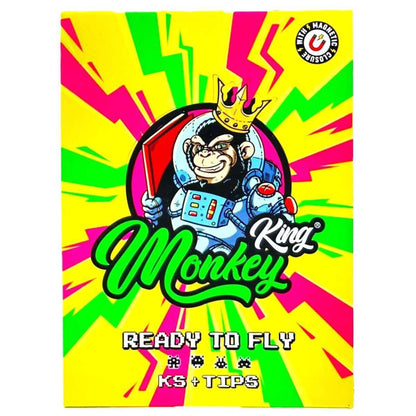Monkey King Ungebleichte Drehpapiere Ready To Fly King Size Slim mit Tips (24 Stück/Display)