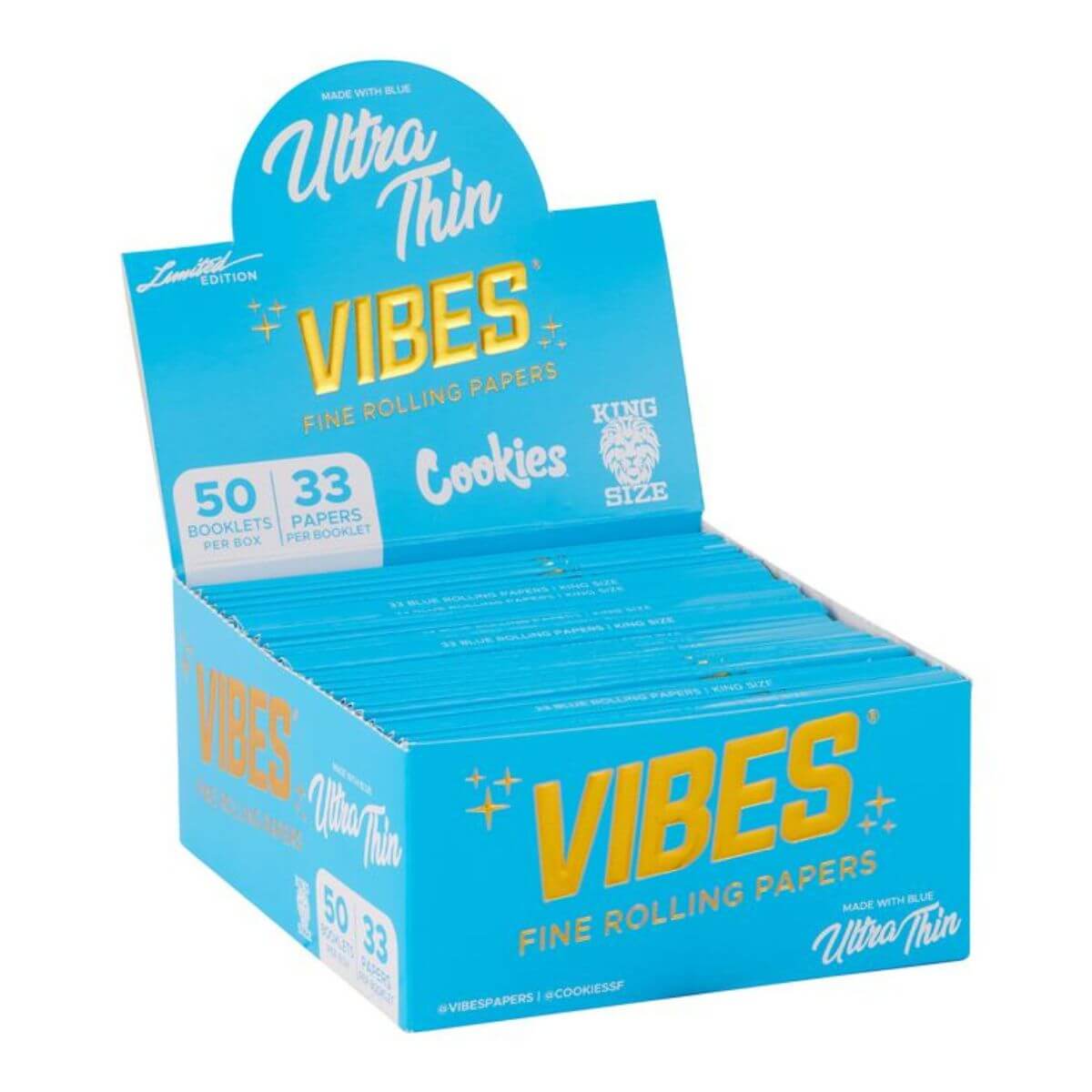 VIBES x COOKIES Rolling Papers King Size Slim Ultra Thin (50 Stück/Display)