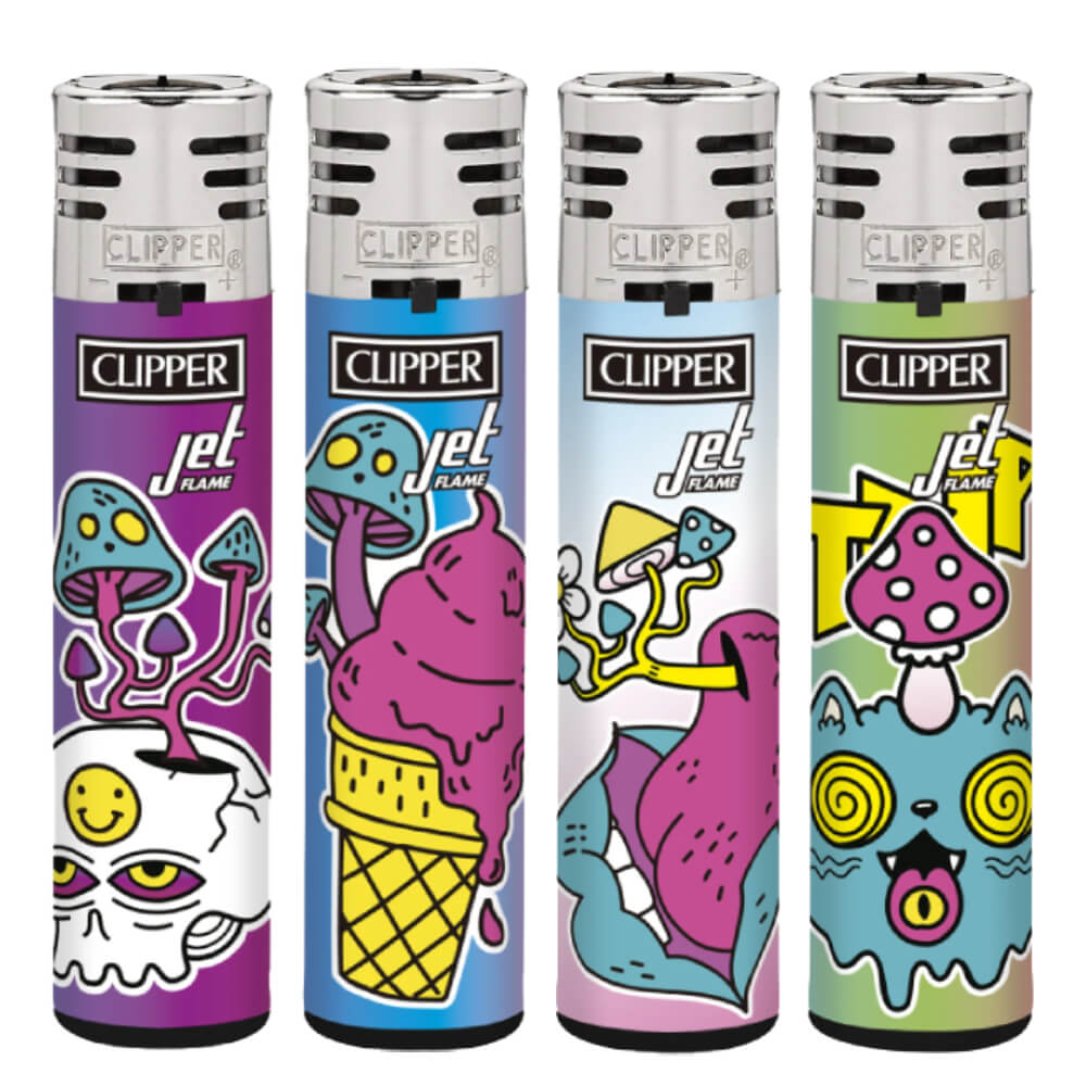 Clipper Jet Flame Feuerzeuge Psychedelic (24 Stück/Display)