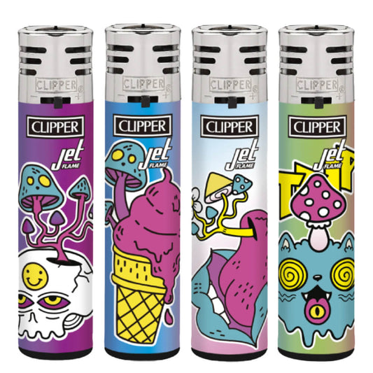 Clipper Jet Flame Feuerzeuge Psychedelic (24 Stück/Display)