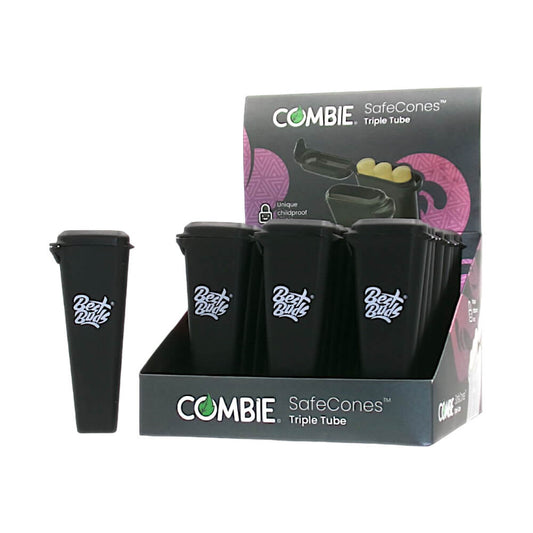 Combie SafeCones Joint Holders Triple Tube Black + 3 Pre-rolled Cones (24 Stück/Display)