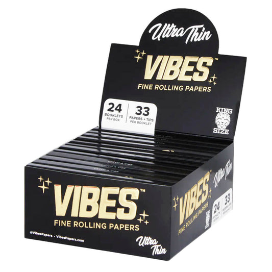 VIBES Rolling Papers King Size Slim mit Tips Ultra Thin (24 Stück/Display)
