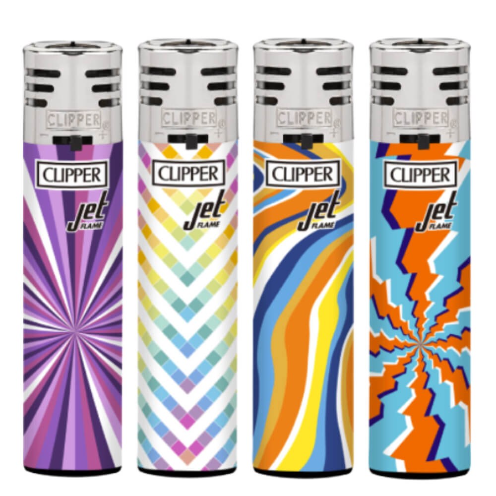 Clipper Jet Flame Feuerzeuge Splash (24 Stück/Display)