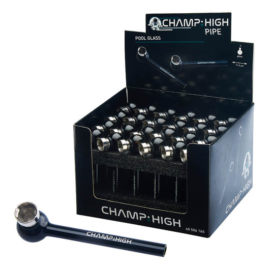 Champ High Pool Glaspfeife, schwarz (24 Stück/Display)