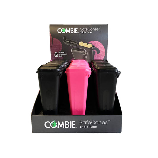 Combie Joint Holders Triple Tube Schwarz, Rosa (24 Stück/Display)