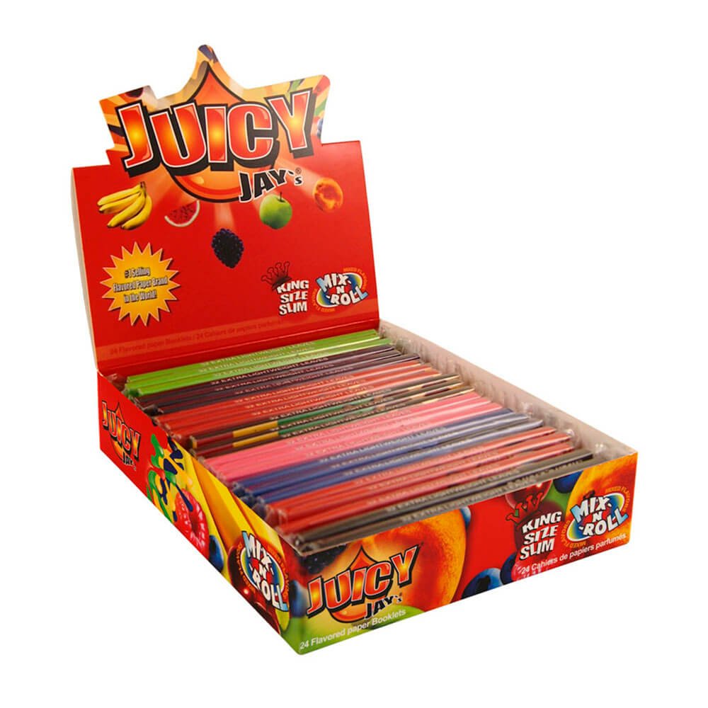Juicy Jay Kingsize Drehpapiere, 8 Geschmacksrichtungen gemischt (24 Stück/Display)