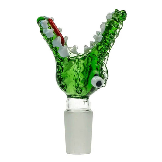 Krokodilgrüner Glas-Bongkopf, 18 mm
