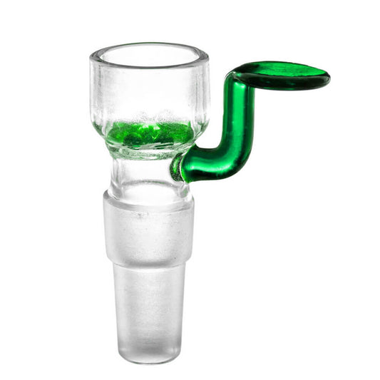 Grüner Bong-Glaskopfhalter mit Sieb, zwei Größen (14 mm und 18 mm)