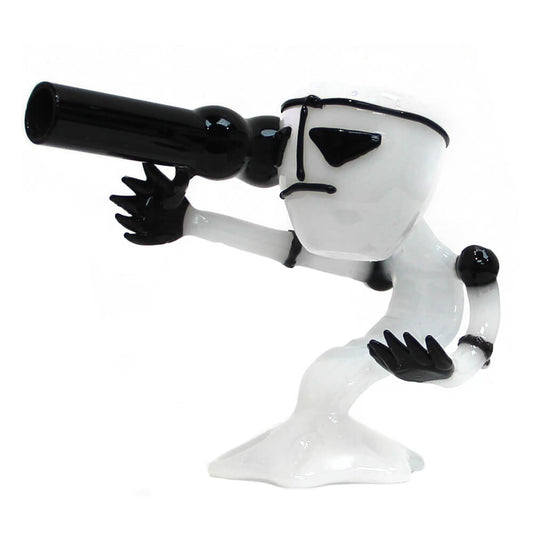 Weiße Bazooka-Alien-Glasbong, 15 cm