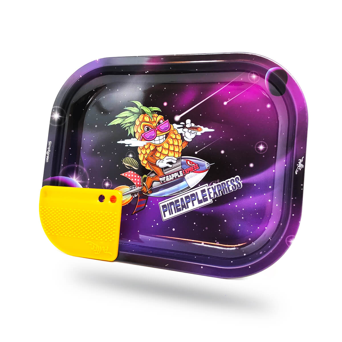 Best Buds Superhigh Pineapple Express Kleines Metall-Drehbrett mit magnetischer Grinderkarte