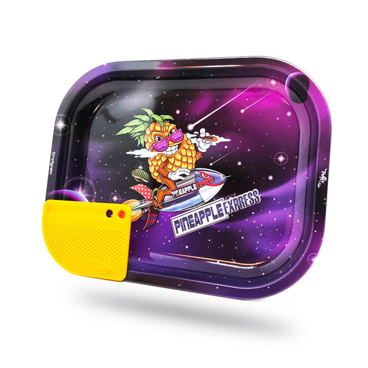 Best Buds Superhigh Pineapple Express Kleines Metall-Drehbrett mit magnetischer Grinderkarte