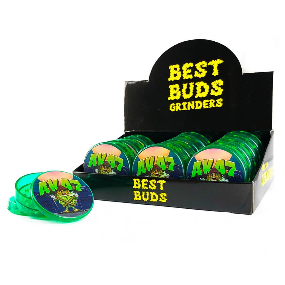 Best Buds Kunststoff-Grinder AK47 3-teilig 50 mm (12 Stück/Display)