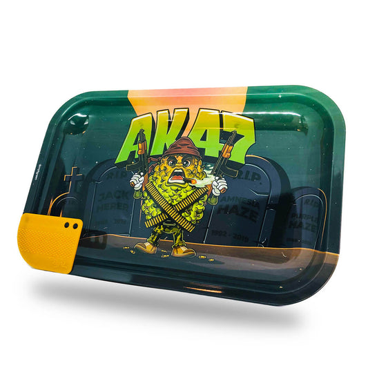 Best Buds Mission AK47 Großes Rolling Tray mit magnetischer Grinderkarte