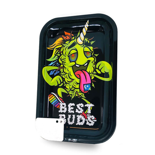 Best Buds LSD Großes Metall-Drehbrett mit magnetischer Grinderkarte