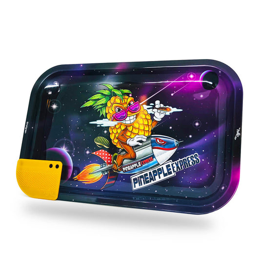 Best Buds Superhigh Pineapple Express Großes Metall-Drehbrett mit magnetischer Grinderkarte