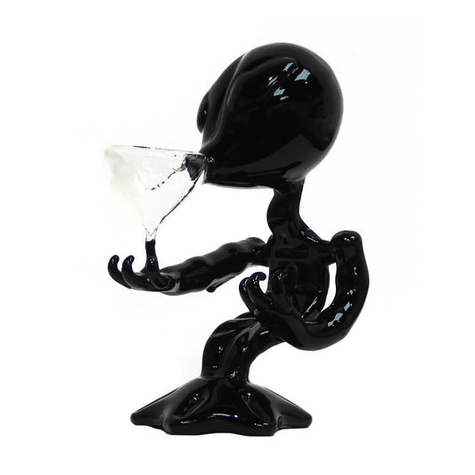 Schwarze Alien-Glasbong, 15 cm
