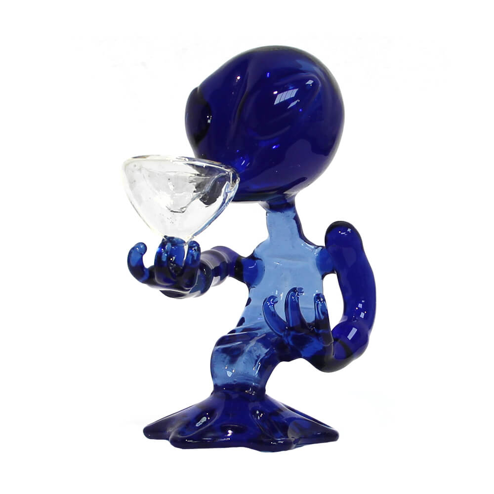 Blaue Alien-Glasbong 15 cm